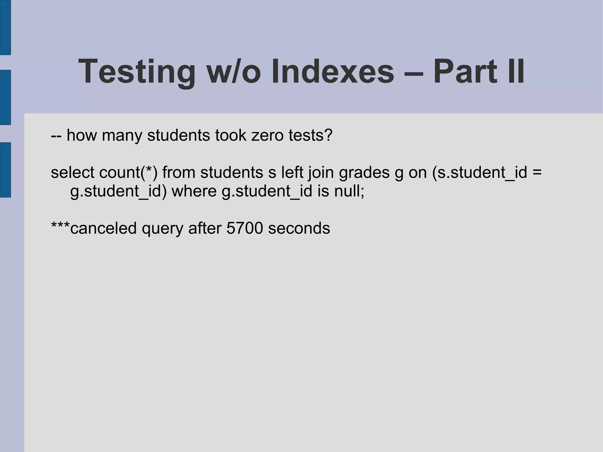 MySQL Query And Index Tuning