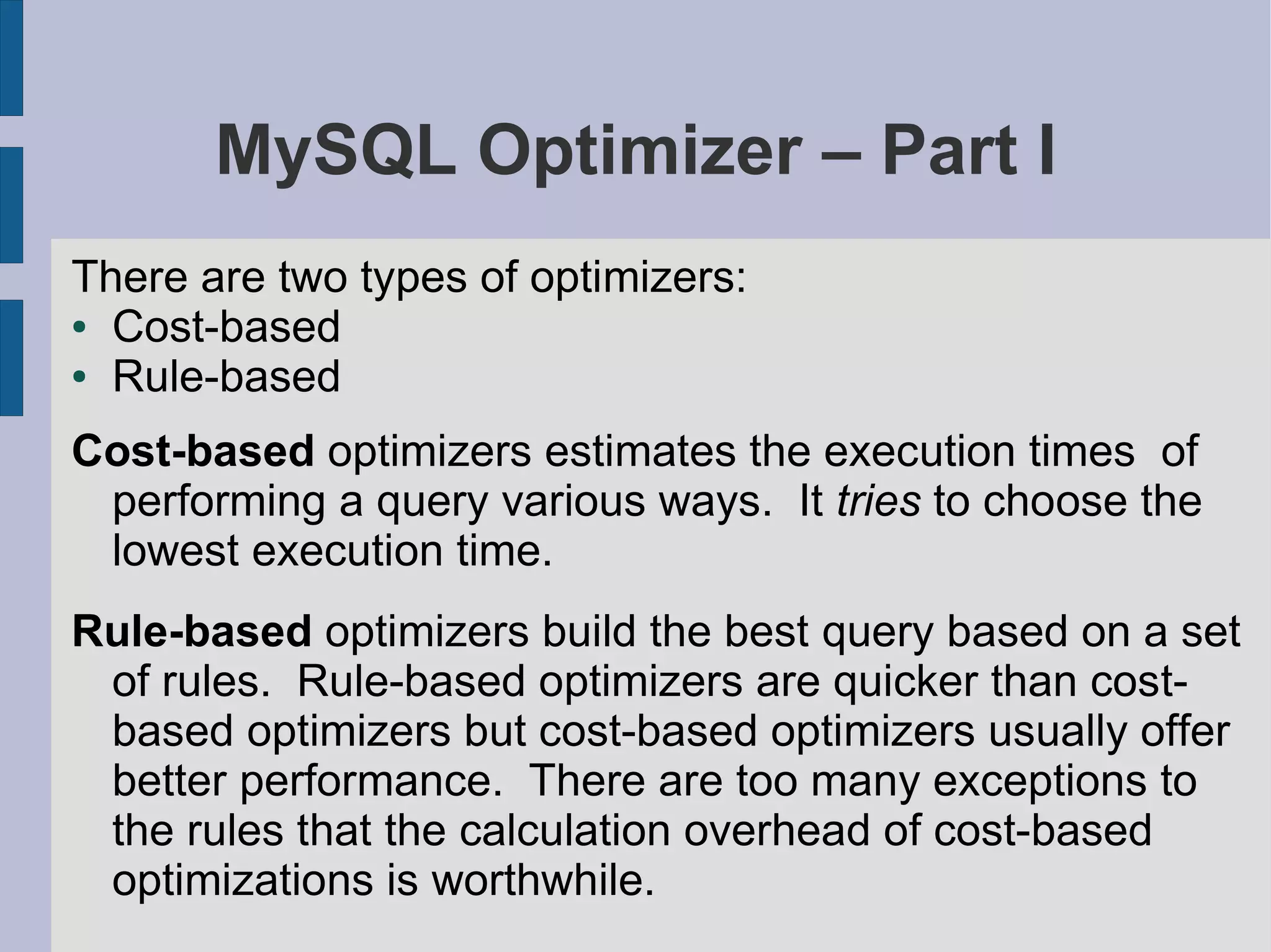MySQL Query And Index Tuning
