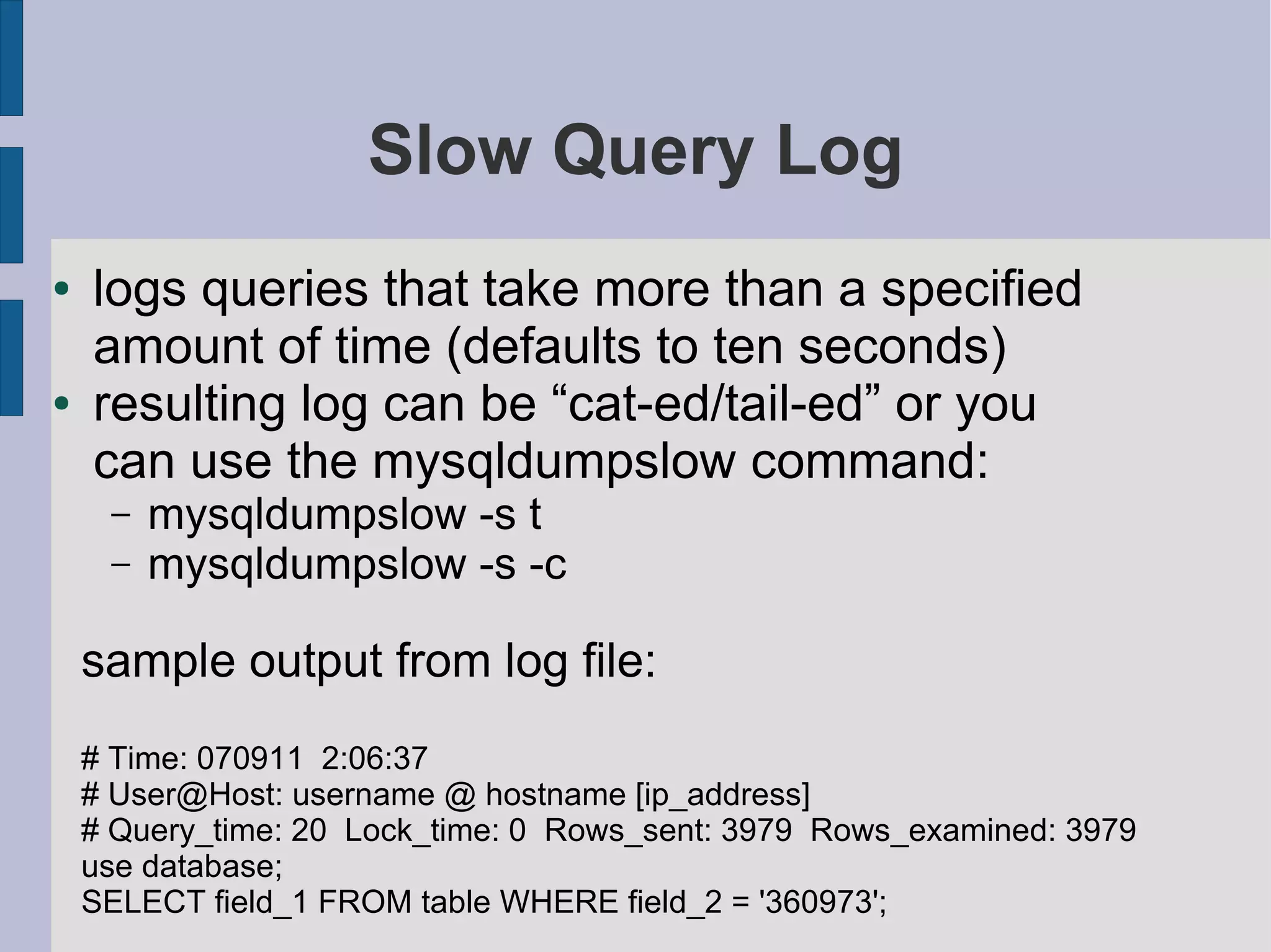 MySQL Query And Index Tuning