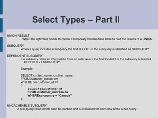 MySQL Query And Index Tuning