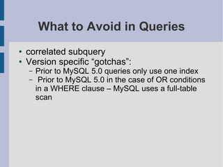 MySQL Query And Index Tuning