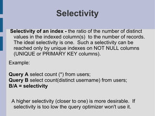 MySQL Query And Index Tuning