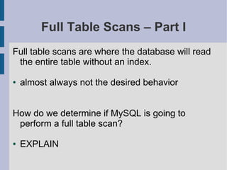 MySQL Query And Index Tuning
