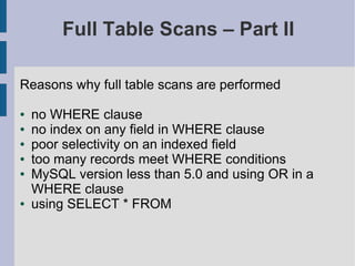 MySQL Query And Index Tuning