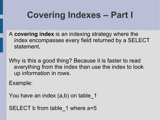 MySQL Query And Index Tuning