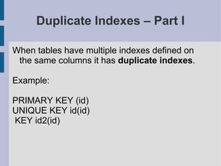 MySQL Query And Index Tuning