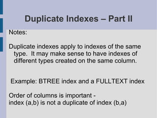 MySQL Query And Index Tuning