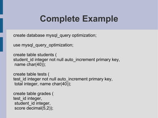 MySQL Query And Index Tuning