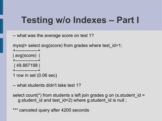 MySQL Query And Index Tuning