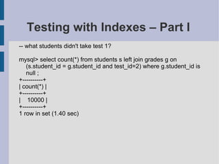 MySQL Query And Index Tuning