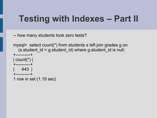 MySQL Query And Index Tuning