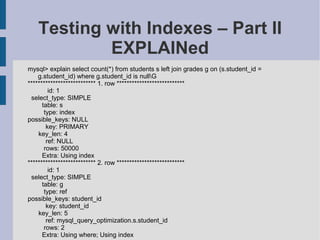 MySQL Query And Index Tuning