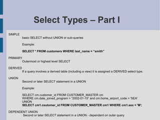 MySQL Query And Index Tuning