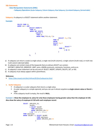 DBMS 4 | MySQL - DDL & DML Commands | PDF
