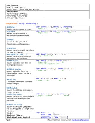 DBMS 4 | MySQL - DDL & DML Commands | PDF