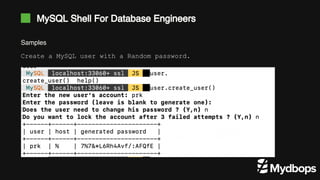MySQL Shell for Database Engineers | PPT