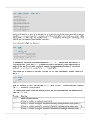 Mysql tutorial-excerpt-5.1-en | PDF