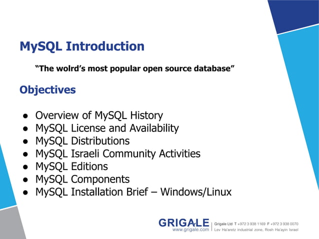 Welcome to MySQL | PPT