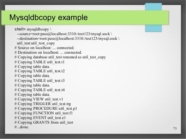 mysqldbcopy