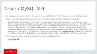 Unicode and Collations in MySQL 8.0 | PPT