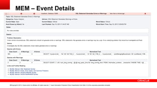 Copyright © 2013, Oracle and/or its affiliates. All rights reserved. Insert Information Protection Policy Classification from Slide 12 of the corporate presentation template40
MEM – Event Details
 