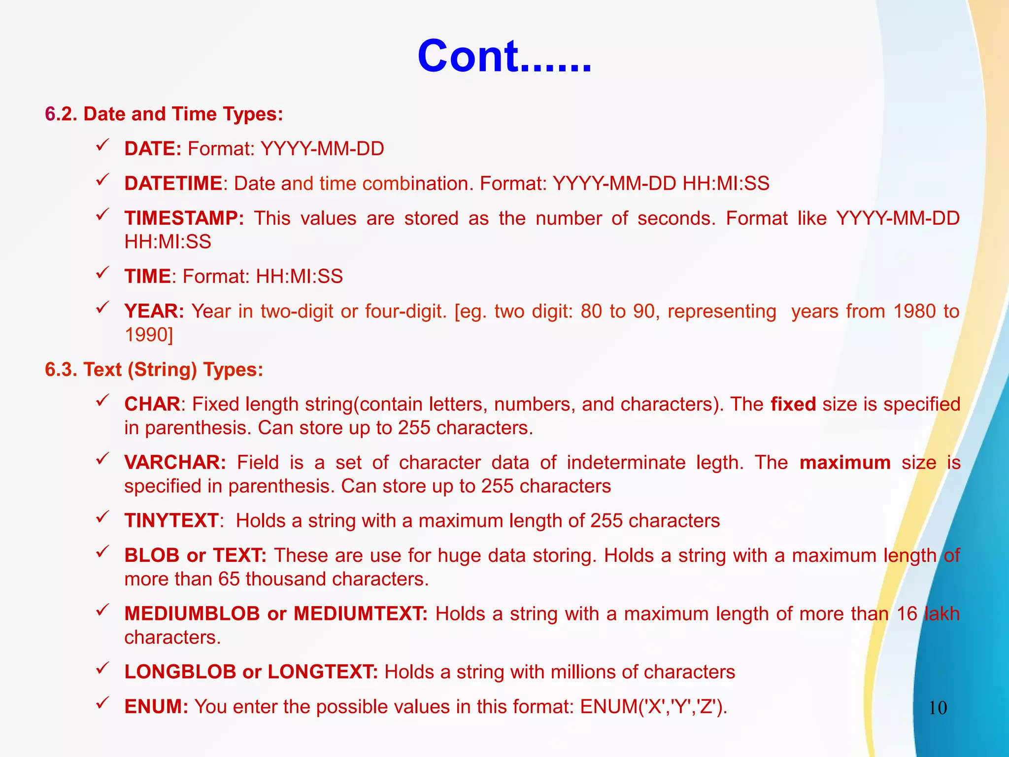 MySQL and its basic commands | PPT | Databases | Computer Software and ...