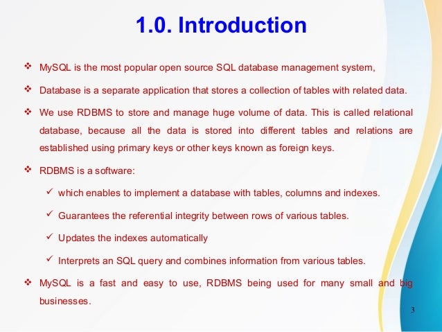MySQL and its basic commands