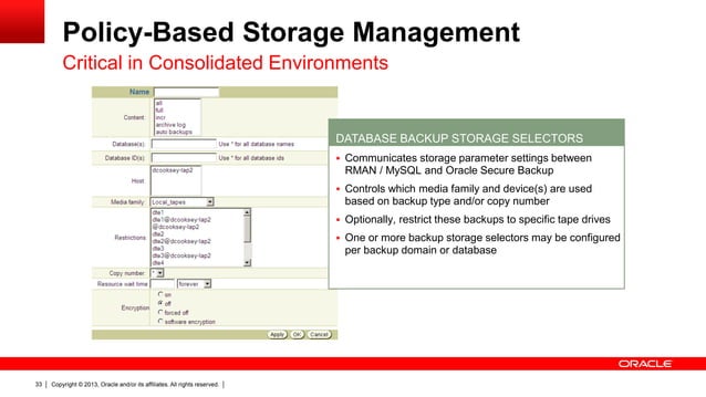 MySQL Enterprise Backup & Oracle Secure Backup | PPT