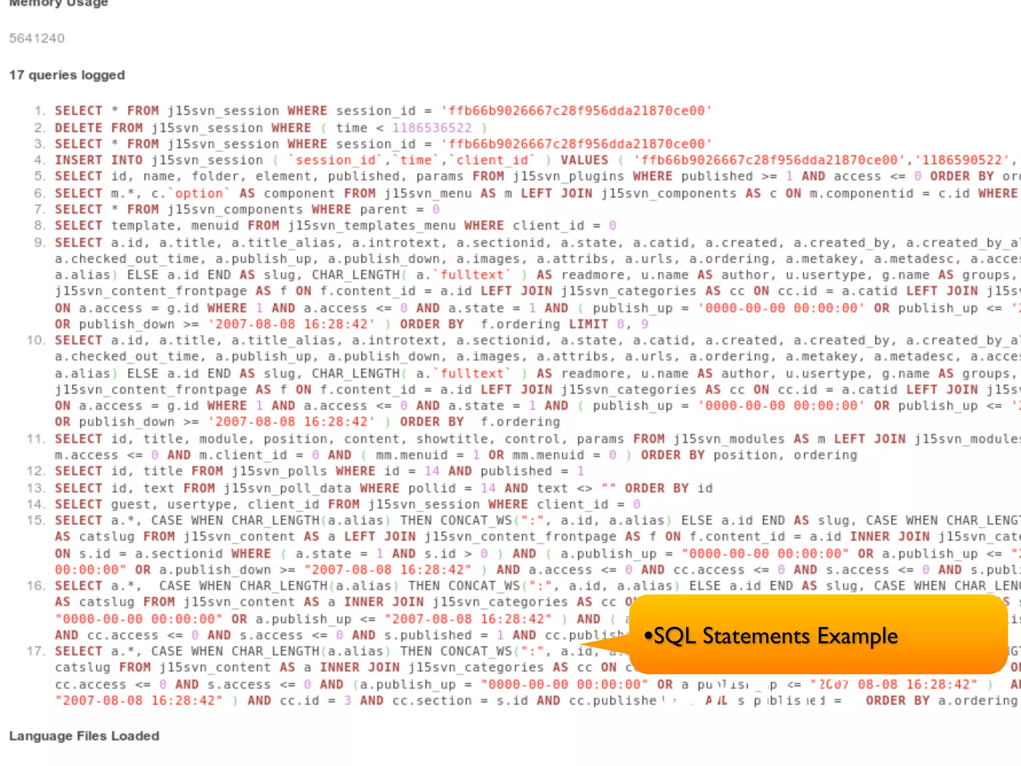 Sharding 101 •SQL Statements Example Joomla 65 MySQL Best Practices for DBAs and Developers - 2010.10 