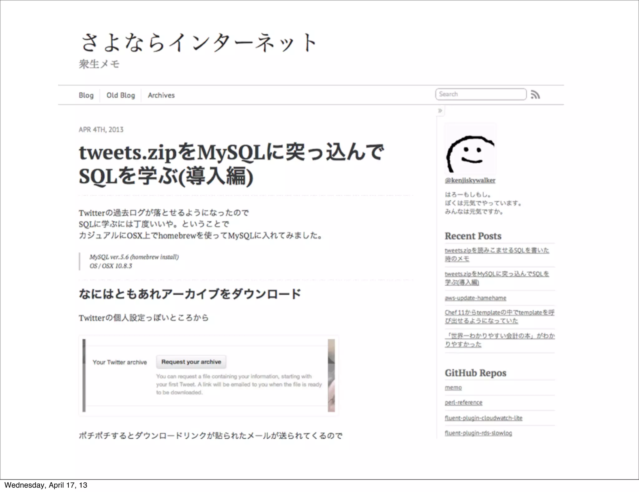 Wednesday, April 17, 13
 