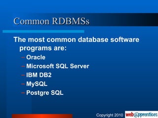 MySQL Crash Course, Chapter 1 | PPT