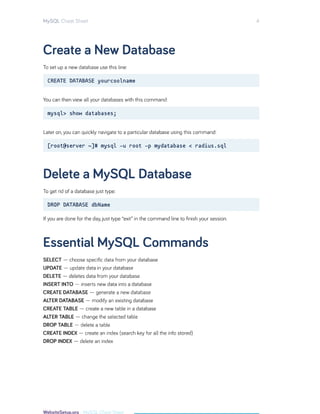 SQL CHEAT SHEET | PDF