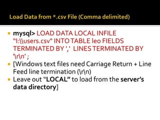 My sql command line client | PPT
