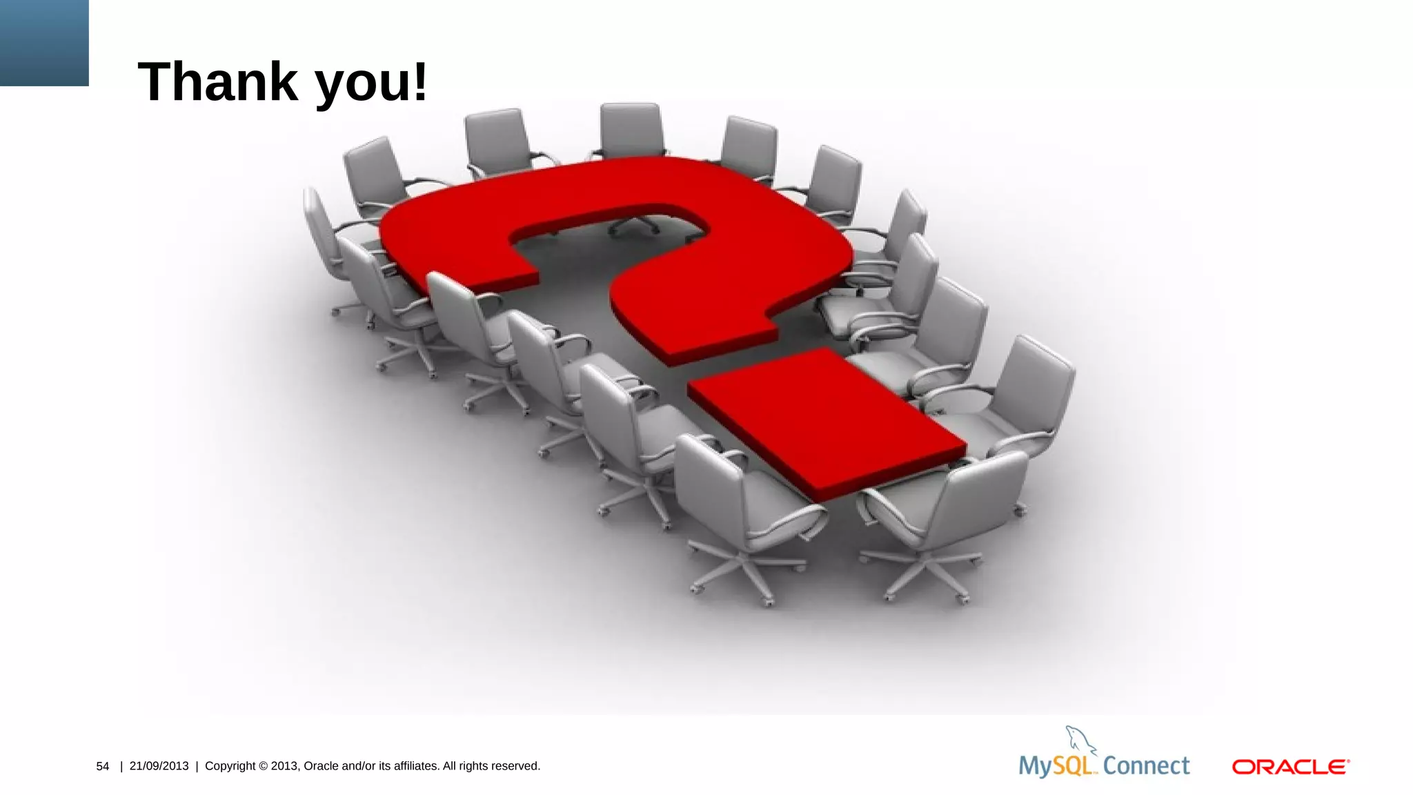 54 | 21/09/2013 | Copyright © 2013, Oracle and/or its affiliates. All rights reserved.
Thank you!
 