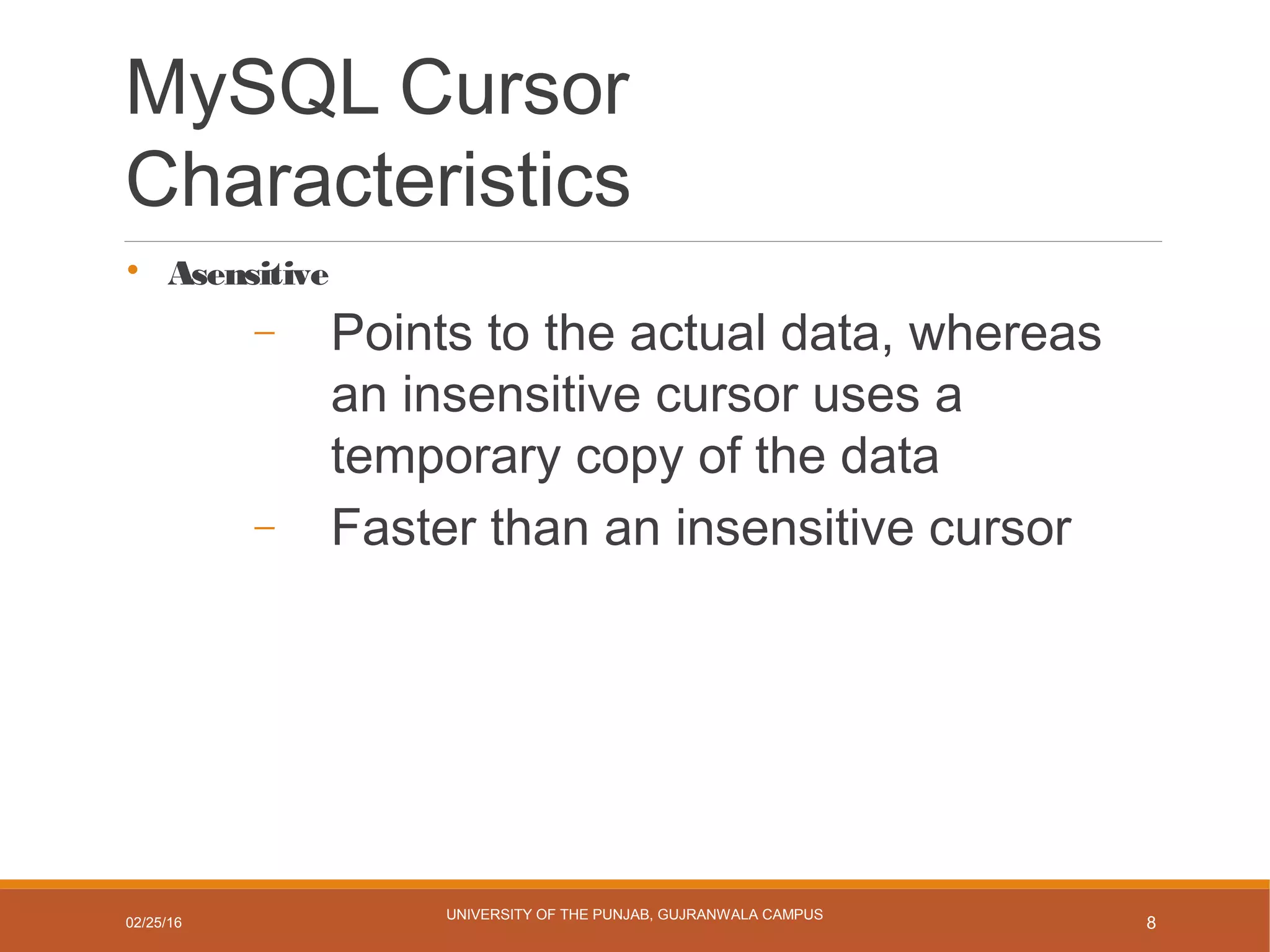 My sql cursors | PPT | Databases | Computer Software and Applications