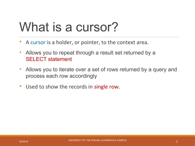My sql cursors | PPT | Databases | Computer Software and Applications