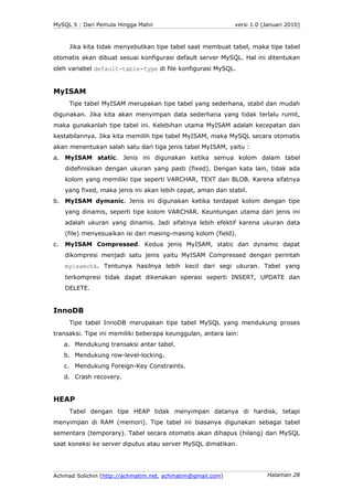 MySQL 5 : Dari Pemula Hingga Mahir                           versi 1.0 (Januari 2010)



      Jika kita tidak menyebutkan...