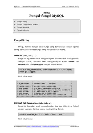MySQL 5 : Dari Pemula Hingga Mahir                          versi 1.0 (Januari 2010)



                                  ...