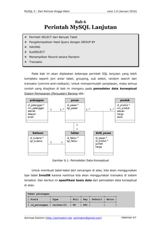 MySQL 5 : Dari Pemula Hingga Mahir                          versi 1.0 (Januari 2010)



                                  ...