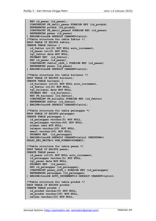MySQL 5 : Dari Pemula Hingga Mahir                          versi 1.0 (Januari 2010)



    KEY id_pesan (id_pesan),
    C...