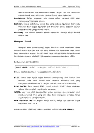 MySQL 5 : Dari Pemula Hingga Mahir                             versi 1.0 (Januari 2010)



     selesai semua atau tidak s...