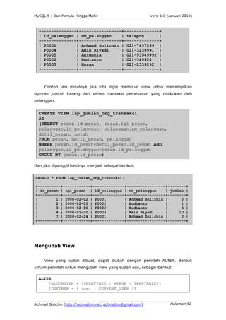MySQL 5 : Dari Pemula Hingga Mahir                          versi 1.0 (Januari 2010)



  +--------------+----------------...