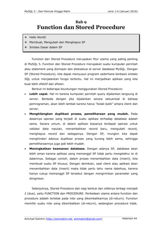 MySQL 5 : Dari Pemula Hingga Mahir                                  versi 1.0 (Januari 2010)



                          ...