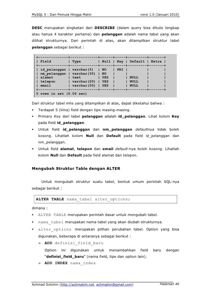 MySql 5 Dari Pemula Hingga Mahir (Achmad Solichin 