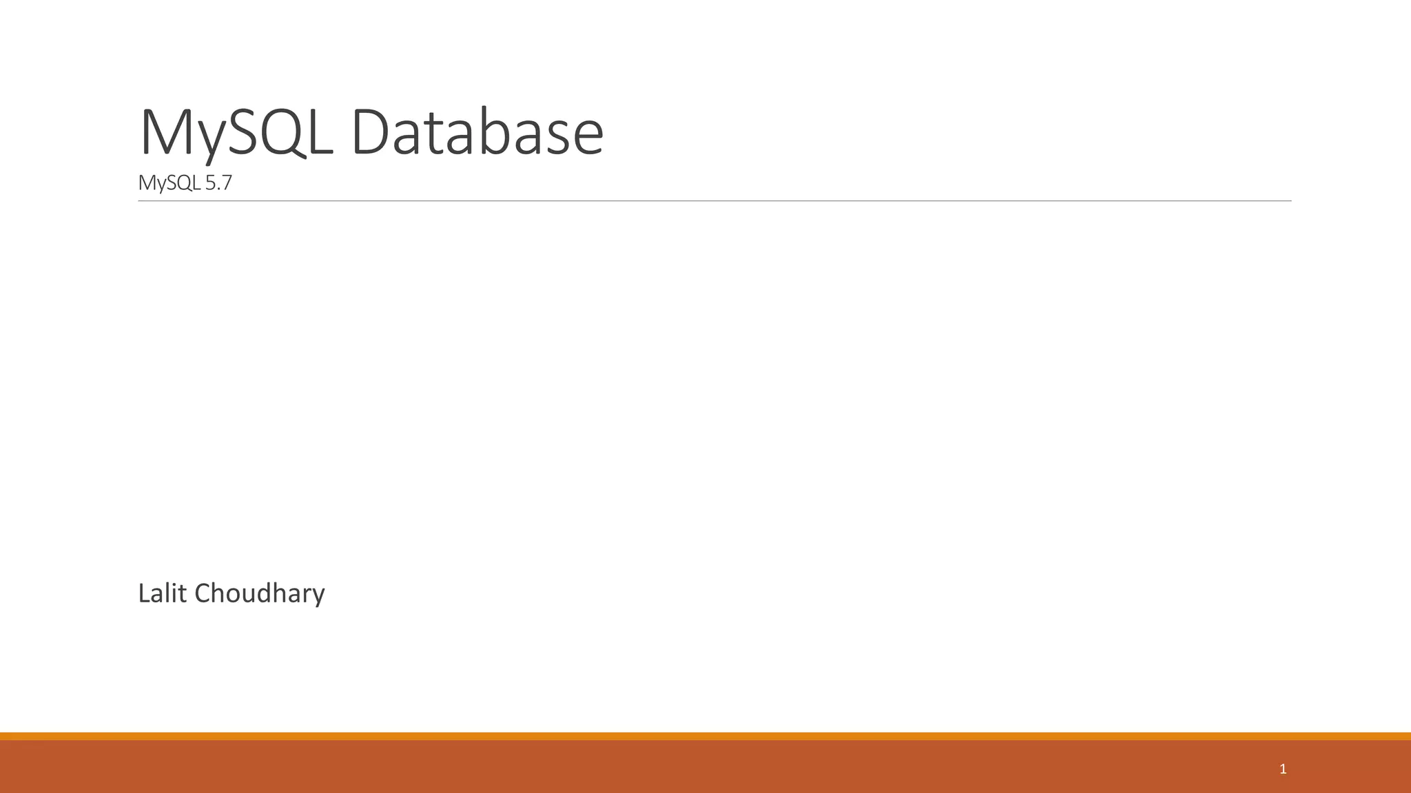 MySQL database | PPT