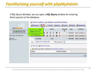 MySQL Database with phpMyAdmin | PPTX