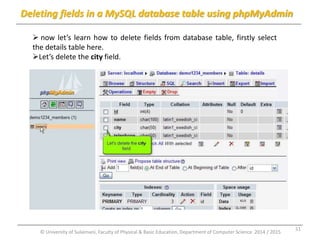 MySQL Database with phpMyAdmin | PPTX