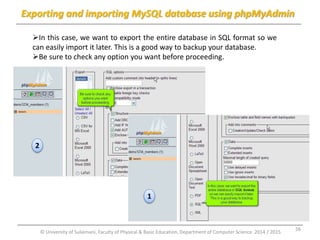 MySQL Database with phpMyAdmin | PPTX
