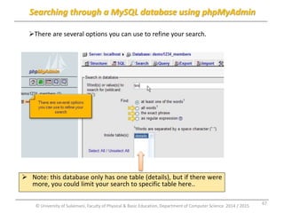 MySQL Database with phpMyAdmin | PPTX