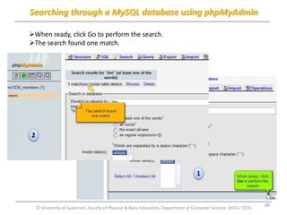 MySQL Database with phpMyAdmin | PPTX